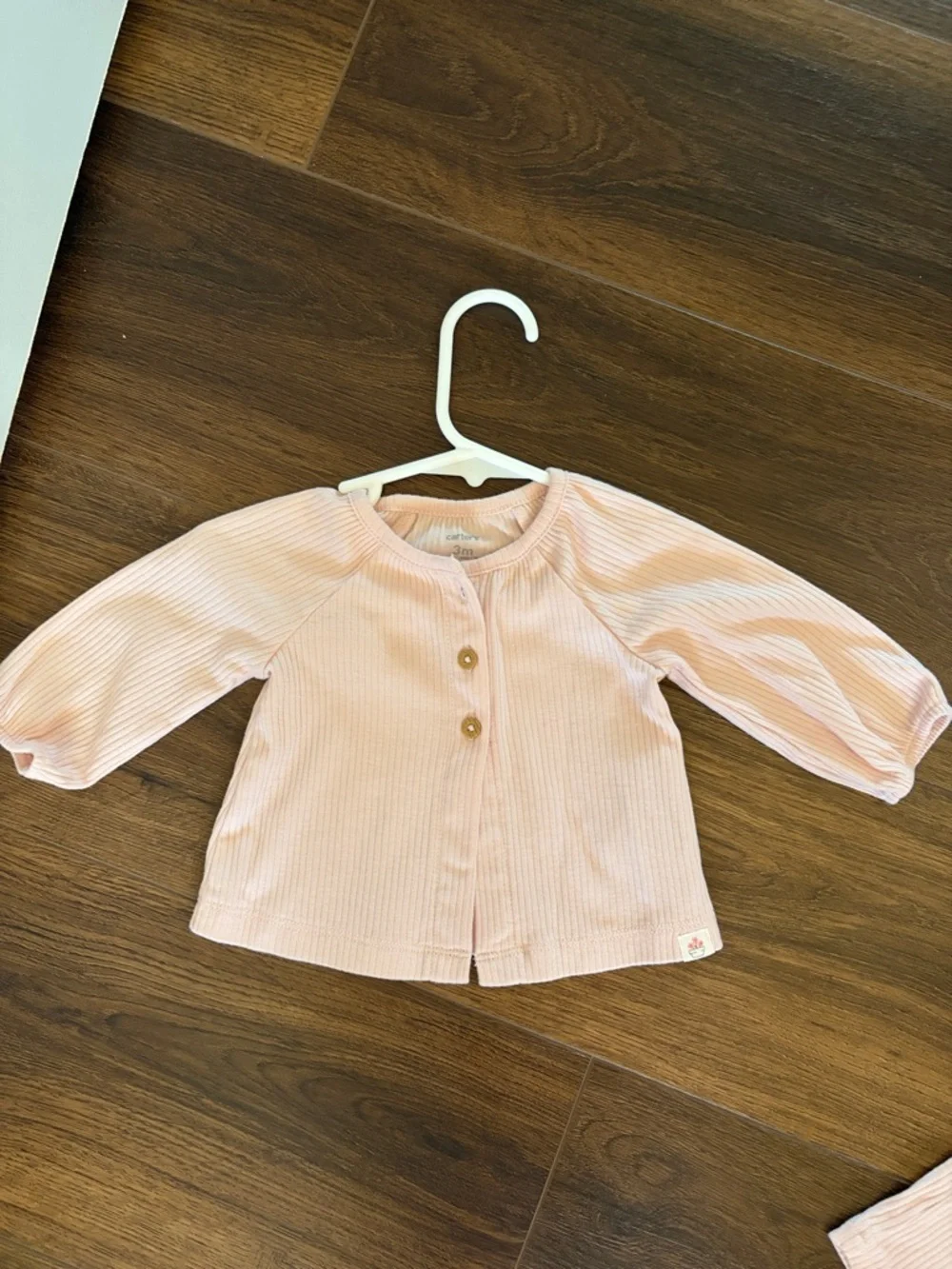 Carter's Light Pink Ribbed Button-Front Baby Top - Picture 5 of 5